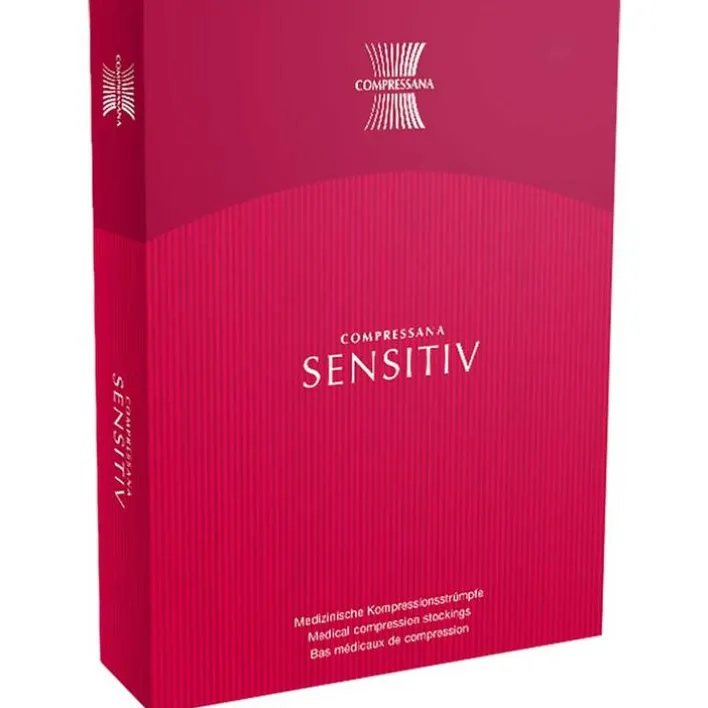 Compressana Sensitiv Kompressionsstrümpfe KKL 2 AD kurz II silk offene Fußspitze, 2 St> Kniestrümpfe