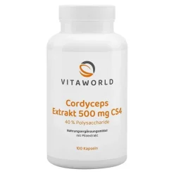 Vitaworld Cordyceps Extrakt 500 mg CS4 40% Polysacchar.Kapseln, 100 St> Cordyceps