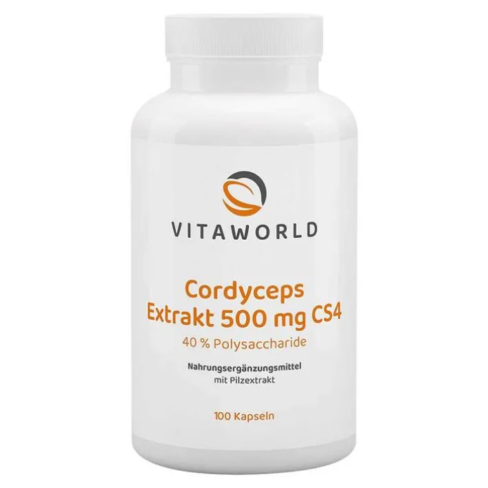 Vitaworld Cordyceps Extrakt 500 mg CS4 40% Polysacchar.Kapseln, 100 St> Cordyceps