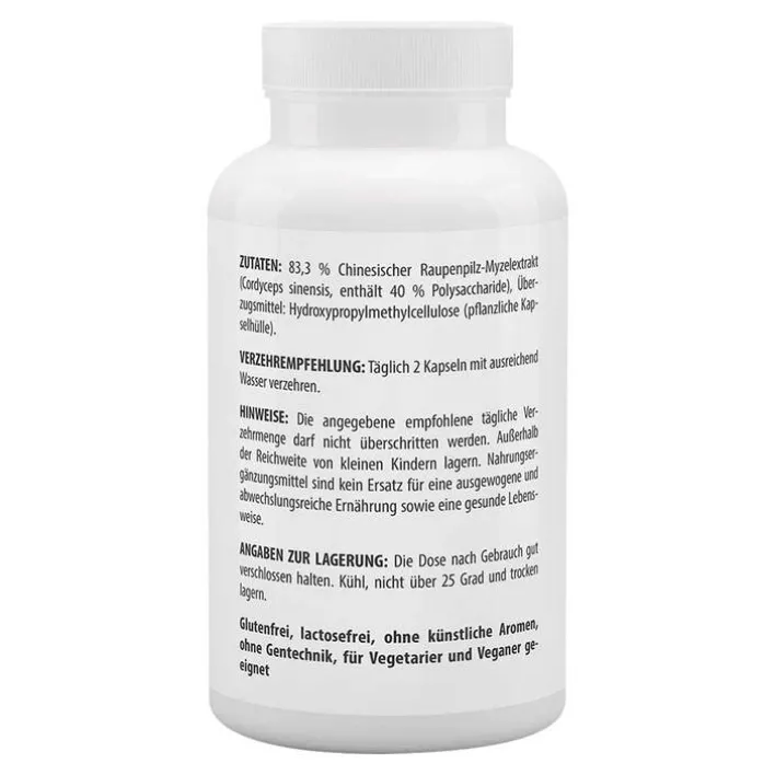 Vitaworld Cordyceps Extrakt 500 mg CS4 40% Polysacchar.Kapseln, 100 St> Cordyceps
