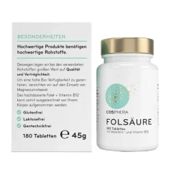 Cosphera Folsäure Tabletten 800 µg Folat mit Vit.B9, 180 St