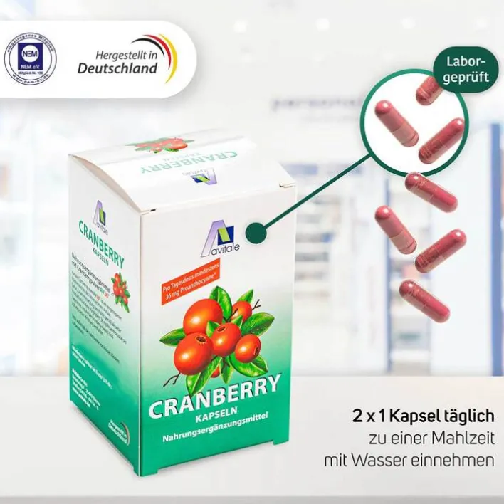 Avitale Cranberry Kapseln 400 mg, 100 St> Cranberry