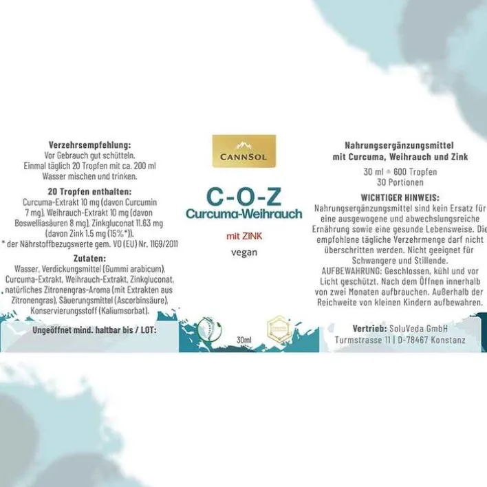 CannSol Curcuma-Weihrauch-Zink Tropfen zum Einnehmen, 30 ml> Kurkuma Kapseln