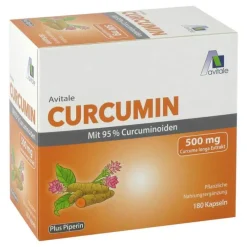 Avitale Curcumin 500 mg 95% Curcuminoide + Piperin Kapseln, 180 St> Kurkuma Kapseln