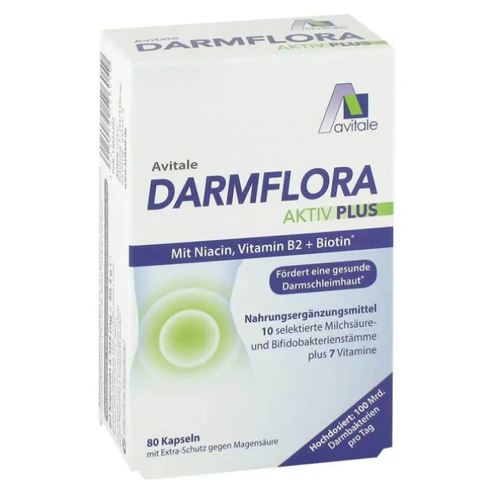Avitale Darmflora Aktiv Plus 100 Mrd.Bakterien + 7 Vitamine, 80 St> Bakterienkulturen