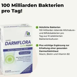 Avitale Darmflora Aktiv Plus 100 Mrd.Bakterien + 7 Vitamine, 80 St> Bakterienkulturen