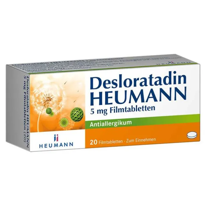 Heumann Desloratadin 5 mg Filmtabletten, 20 St> Allergie Medikamente|Desloratadin