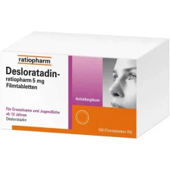 Ratiopharm Desloratadin- 5 mg Filmtabletten, 100 St> Desloratadin|Allergie Tabletten