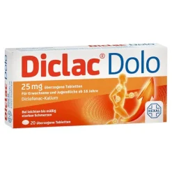 Diclac Dolo 25 mg überzogene Tabletten, 20 St> Diclofenac