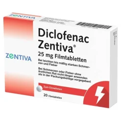 Zentiva Diclofenac 25 mg Filmtabletten, 20 St> Diclofenac|Mittel Gegen Fieber