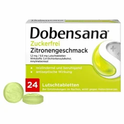 Dobensana ® Zuckerfrei Zitronengeschmack Lutschtabletten, 24 St> Halsschmerztabletten