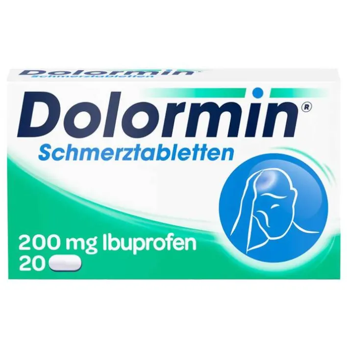 Dolormin ® mit Ibuprofen bei Kopfschmerzen, 20 St> Zahnschmerztabletten|Regelschmerzen Tabletten