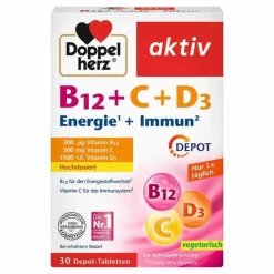 Doppelherz B12 + C + D3 Depot aktiv Tabletten, 30 St> Vitamin D (Colecalciferol)|Vitamin C (Ascorbinsäure)