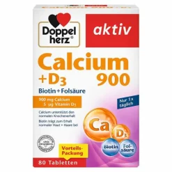 Doppelherz Calcium 900 + D3 Tabletten, 80 St> Vitamin D (Colecalciferol)|Calcium