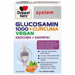Doppelherz Glucosamin 1000 + Curcuma vegan syst.Kapseln , 120 St> Glucosamin-Chondroitin