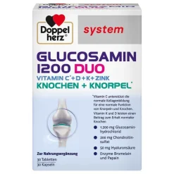 Doppelherz Glucosamin 1200 Duo system Kombipackung, 60 St> Glucosamin-Chondroitin