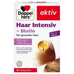 Doppelherz Haar Intensiv + Biotin Kapseln, 80 St> Vitamin B7 (Biotin)