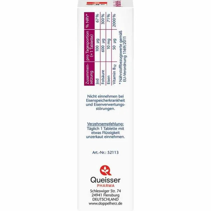 Doppelherz Jod + Folsäure + Eisen + B12 Tabletten, 150 St