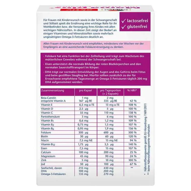Doppelherz Mama plus mit DHA + Folsäure Kapseln, 120 St