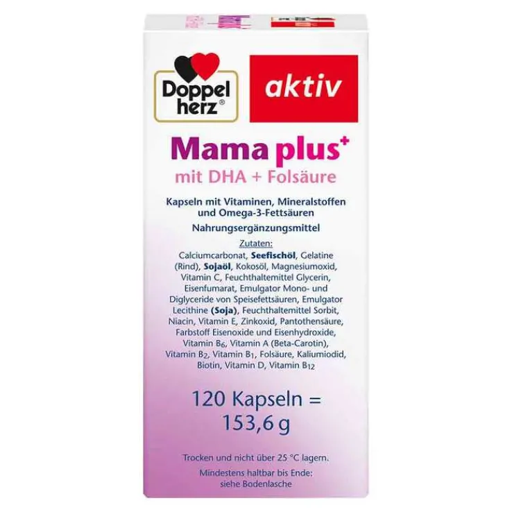 Doppelherz Mama plus mit DHA + Folsäure Kapseln, 120 St
