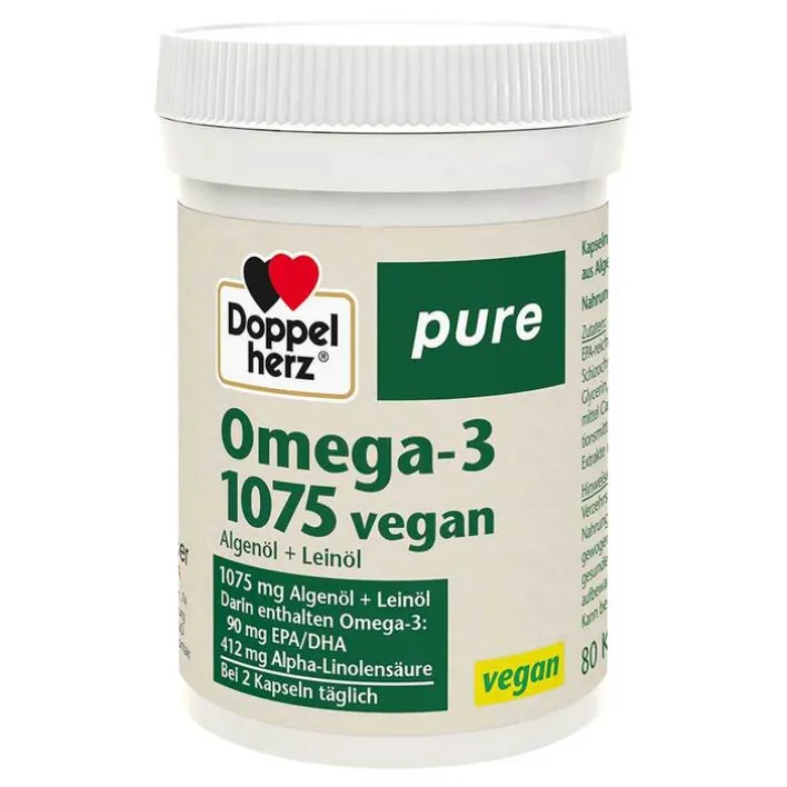 Doppelherz Omega-3 1075 vegan pure Kapseln, 80 St> Omega 3 Kapseln|Augenvitamine