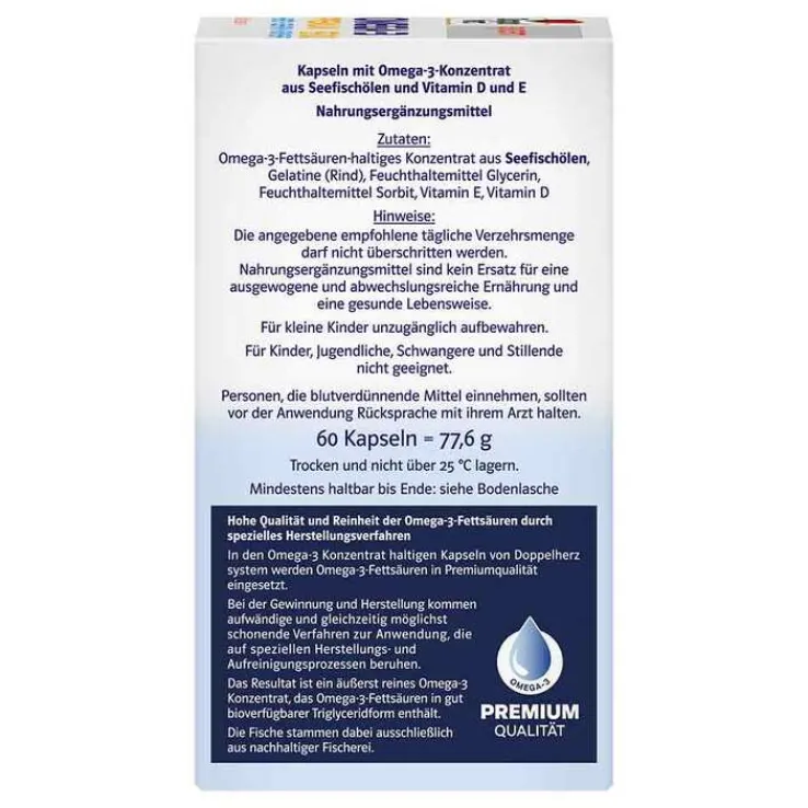 Doppelherz Omega-3 Premium 1500 system Kapseln, 60 St