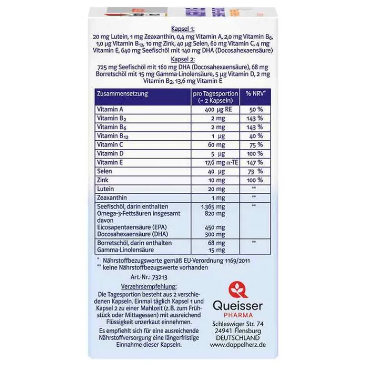 Doppelherz System Augen Plus Sehkraft +Schutz Kapseln, 60 St