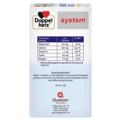 Doppelherz system Magnesium+Calcium+Kupfer und Mangan Tabletten, 60 St