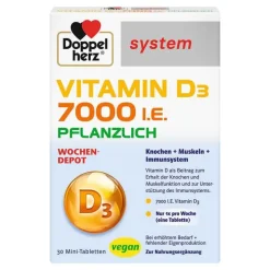 Doppelherz Vitamin D3 7000 I.E. pflanzlich sys.TAB, 30 St> Vitamin D (Colecalciferol)