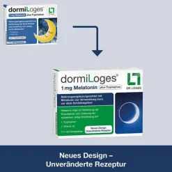 Dr. Loges dormiLoges Melatonin plus Tryptophan Filmtabletten, 60 St> Aminosäuren|Melatonin Tabletten