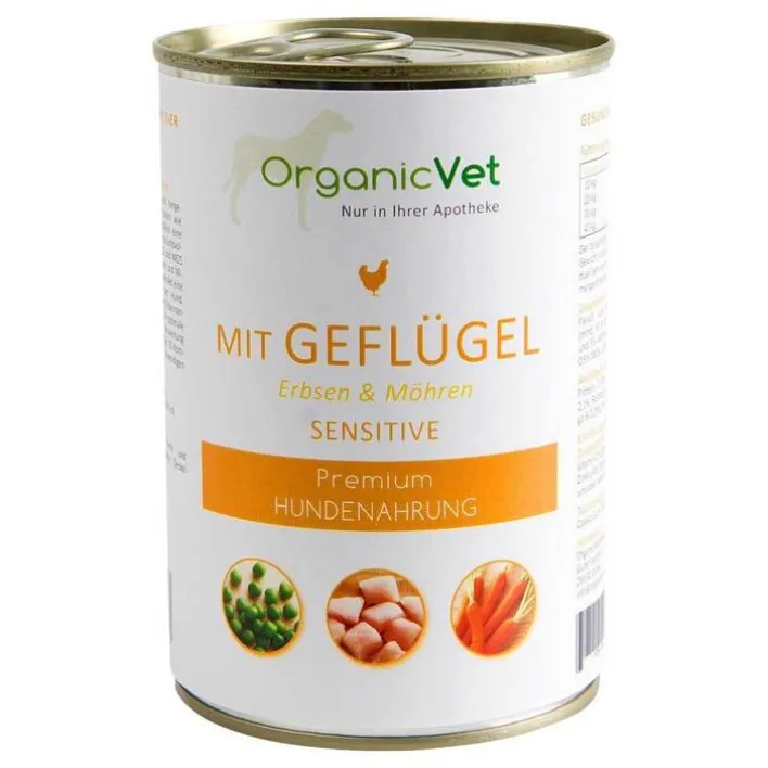 OrganicVet Dosennahrung Hund Sensitive Geflügel, 400 g> Futter & Snacks