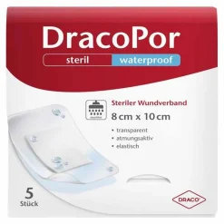 Draco Por waterproof Wundverband 8x10 cm steril, 5 St> Sterilpflaster|Spezialpflaster
