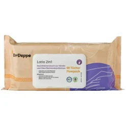 DrDeppe Lotio 2in1 Hand- und Oberflächen Desinfektion Tücher, 60 St> Händedesinfektionsmittel|Flächendesinfektionsmittel