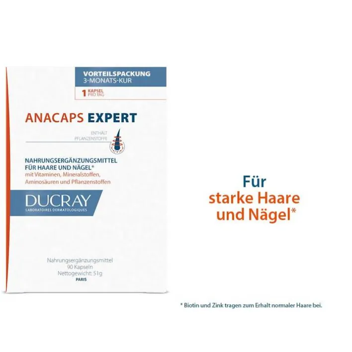 Ducray Anacaps Expert Kapseln, 90 St> Vitamin B7 (Biotin)