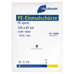 Einmal Schürzen PE 125cm weiß, 50 St> Alltagshilfen