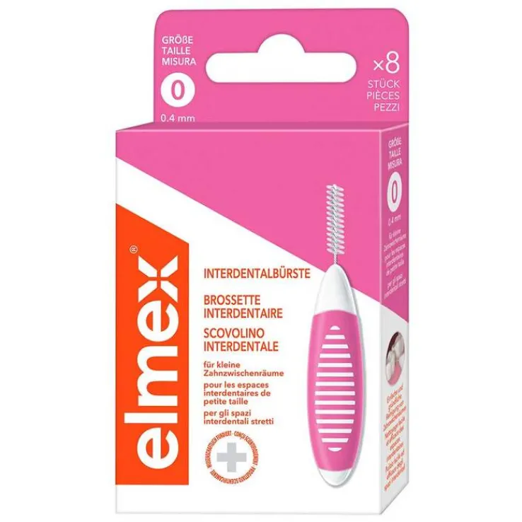 Elmex Interdentalbürsten Iso Größe 0 0,4 mm rosa, 8 St