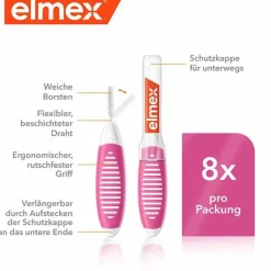 Elmex Interdentalbürsten Iso Größe 0 0,4 mm rosa, 8 St