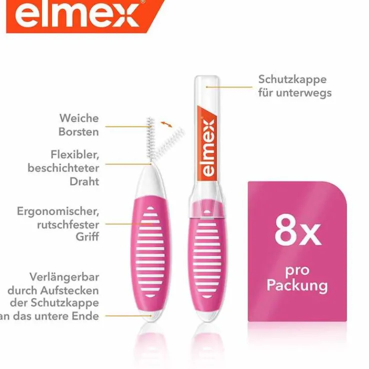 Elmex Interdentalbürsten Iso Größe 0 0,4 mm rosa, 8 St