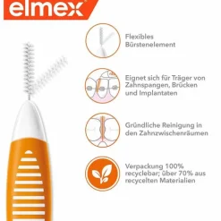Elmex Interdentalbürsten Iso Größe 1 0,45 mm orange, 8 St