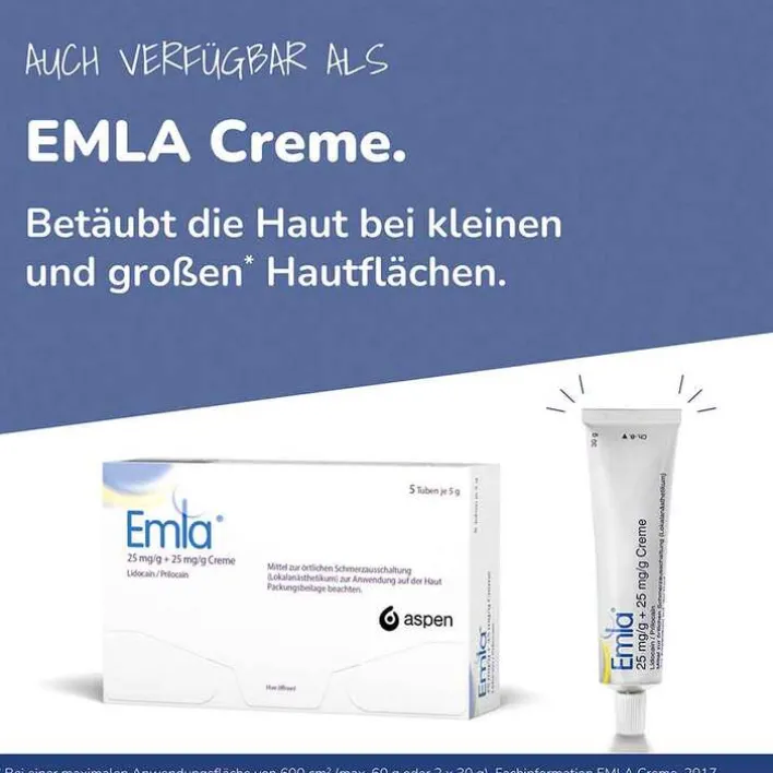 Emla Creme + Tegaderm Pflaster, 5X5 g> Lidocain
