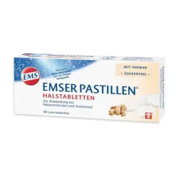 Ems er Pastillen Halstabletten mit Ingwer zuckerfrei, 30 St> Halsschmerztabletten