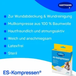 es-kompressen® Mullkompressen 7,5 cm x 7,5 cm steril, 5X2 St