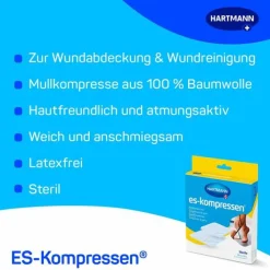ES-Kompressen ® Mullkompressen 10 cm x 10 cm steril, 5X2 St> Sterile Kompressen|Mull & Zellstoff