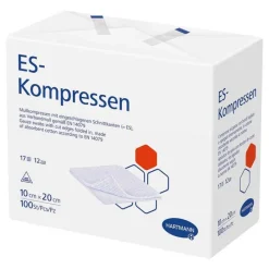 ES-Kompressen unsteril 10x20 cm 12fach, 100 St> Sterile Kompressen