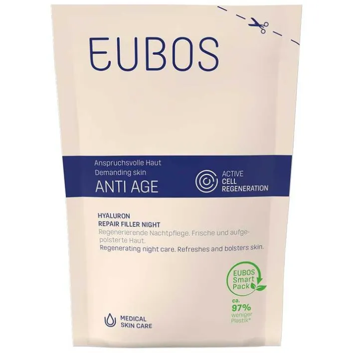 Eubos Anti-Age Hyaluron Repair Filler Night Nf.Btl, 50 ml> Trockene Haut|Nachtpflege