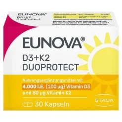 Eunova Duoprotect D3 + K2 4000 I.E. / 80 µg Kapseln, 30 St> Vitamin K|Vitamin D (Colecalciferol)