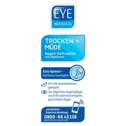 Eye Medica trocken + müde 0,3% Hyaluron Aug.-Geltro., 1 St