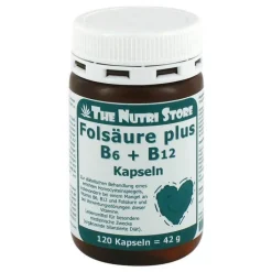 The Nutri Store Folsäure + B 12 + B 6 Kapseln, 120 St> Vitamin B9 (Folsäure)|Vitamin B Komplex