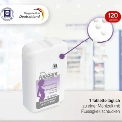 Avitale Folsäure 800 Plus B12 + Jod Tabletten, 120 St><noscript><img width=