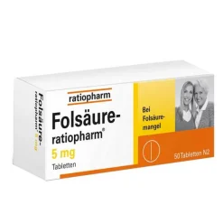 Ratiopharm Folsäure 5 mg Tabletten, 50 St> Vitamin B9 (Folsäure)